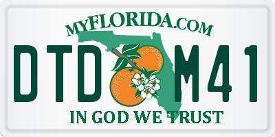 FL license plate DTDM41