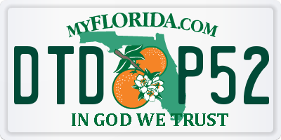 FL license plate DTDP52