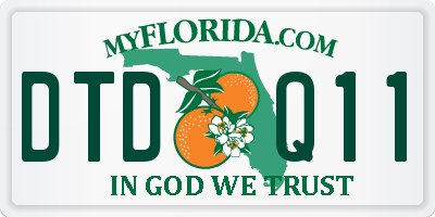 FL license plate DTDQ11