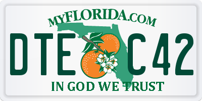 FL license plate DTEC42