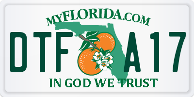 FL license plate DTFA17