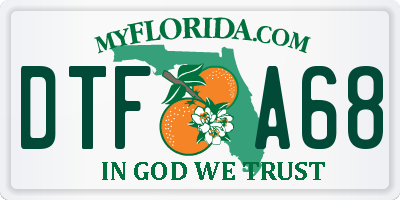 FL license plate DTFA68