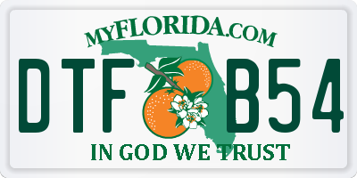FL license plate DTFB54