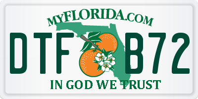 FL license plate DTFB72
