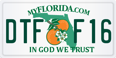 FL license plate DTFF16
