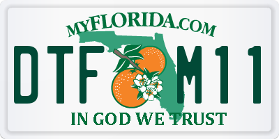 FL license plate DTFM11