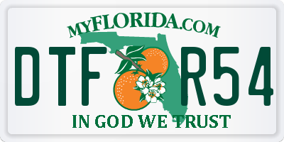 FL license plate DTFR54