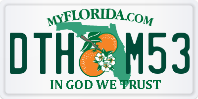 FL license plate DTHM53