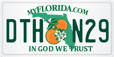 FL license plate DTHN29