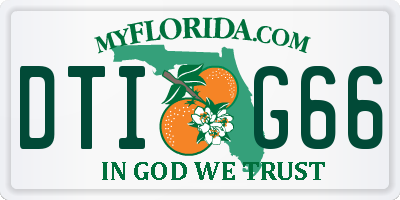 FL license plate DTIG66