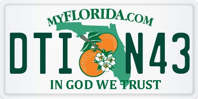 FL license plate DTIN43