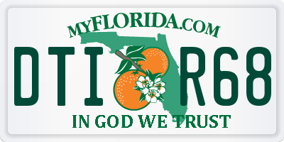 FL license plate DTIR68