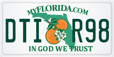 FL license plate DTIR98