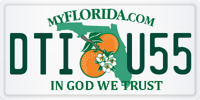 FL license plate DTIU55