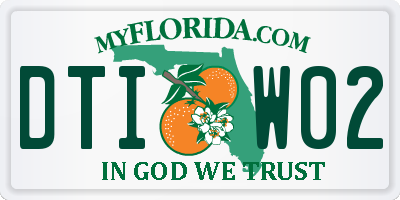 FL license plate DTIW02