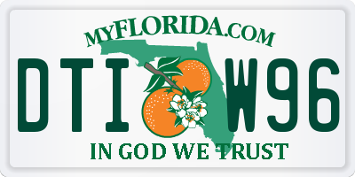 FL license plate DTIW96