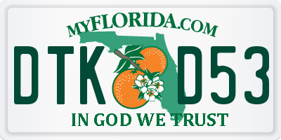 FL license plate DTKD53