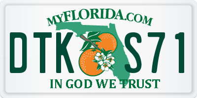 FL license plate DTKS71