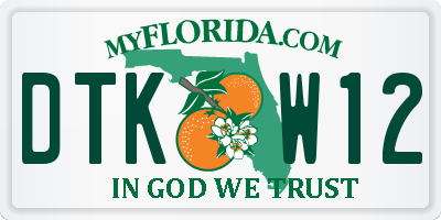 FL license plate DTKW12