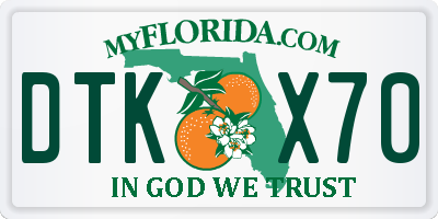 FL license plate DTKX70