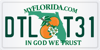 FL license plate DTLT31
