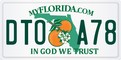 FL license plate DTOA78