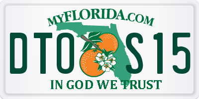 FL license plate DTOS15