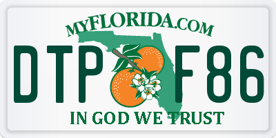 FL license plate DTPF86