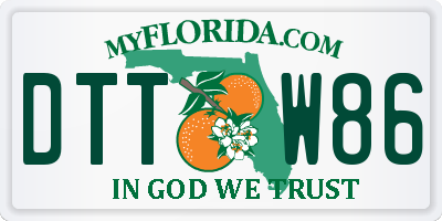 FL license plate DTTW86