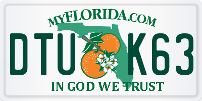 FL license plate DTUK63