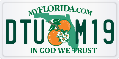 FL license plate DTUM19