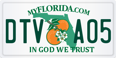 FL license plate DTVA05