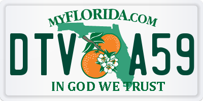 FL license plate DTVA59
