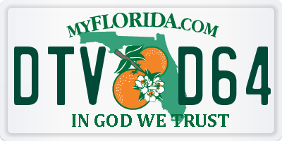 FL license plate DTVD64