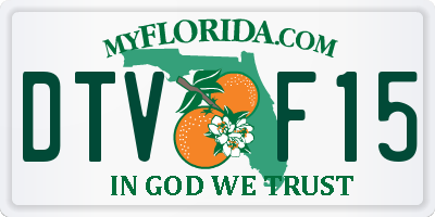 FL license plate DTVF15