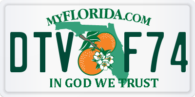 FL license plate DTVF74