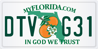 FL license plate DTVG31