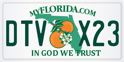 FL license plate DTVX23