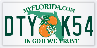 FL license plate DTYK54