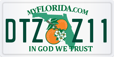 FL license plate DTZZ11