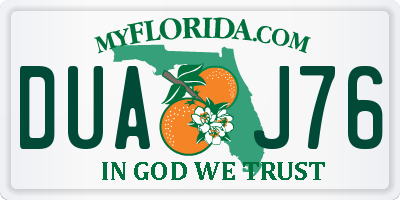 FL license plate DUAJ76