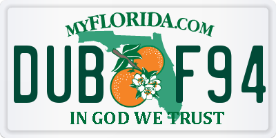 FL license plate DUBF94