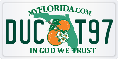 FL license plate DUCT97