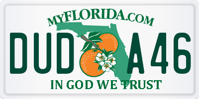 FL license plate DUDA46