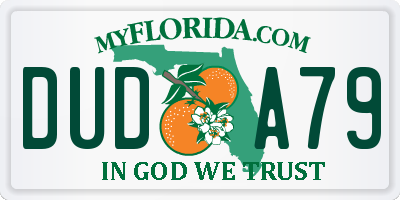 FL license plate DUDA79