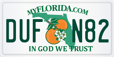 FL license plate DUFN82