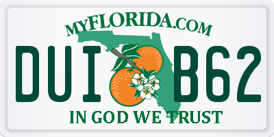 FL license plate DUIB62