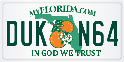 FL license plate DUKN64