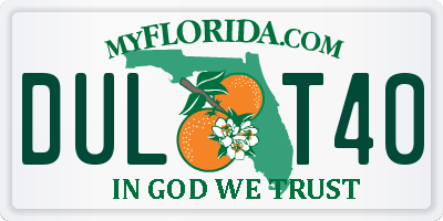 FL license plate DULT40