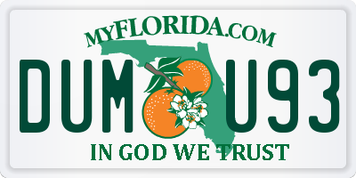 FL license plate DUMU93